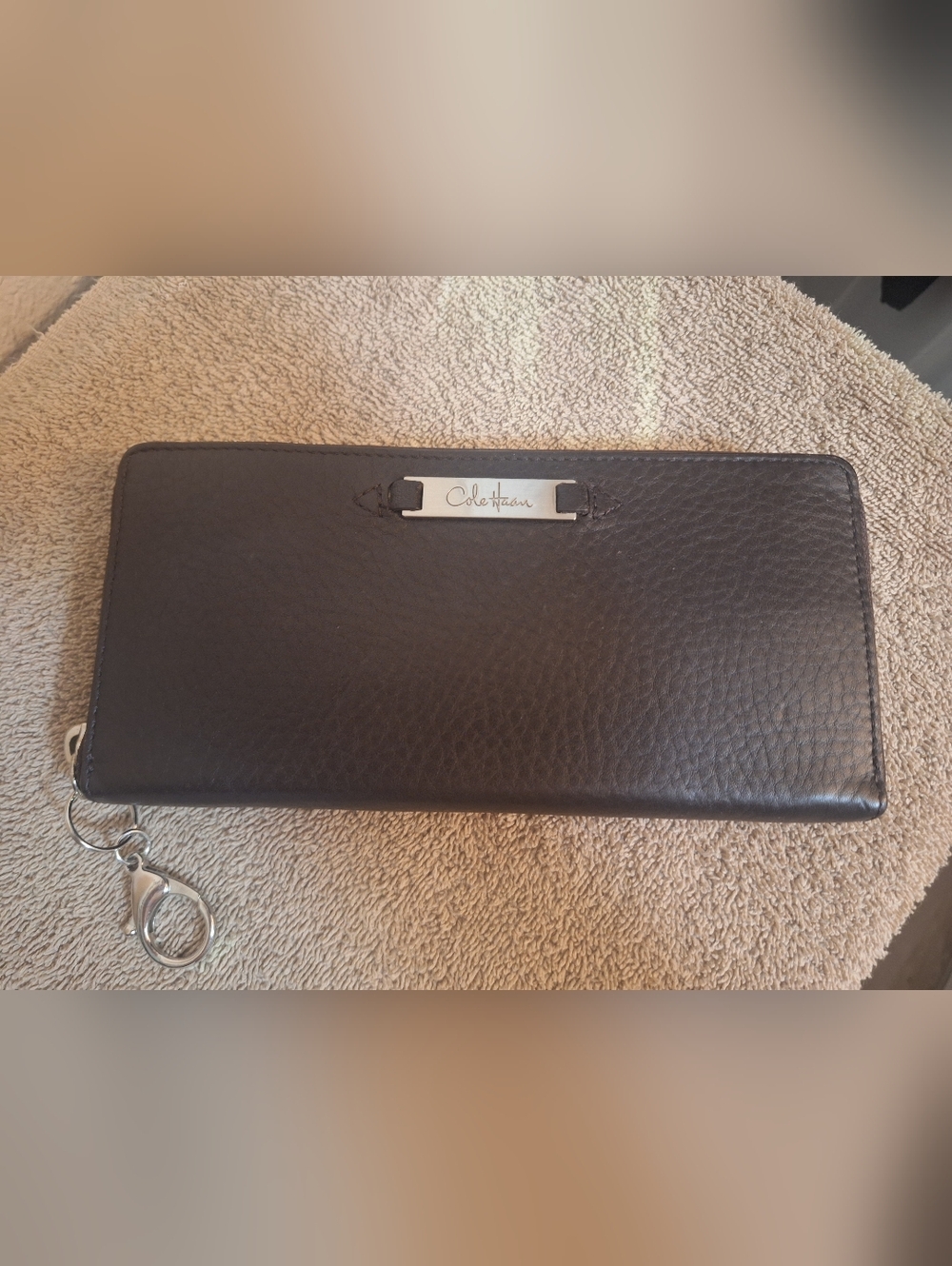 COLE HAAN brown Leather Long Zip Wallet